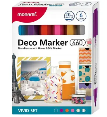 Akrilni flomastri Monami, set 6, Vivid, 2 mm