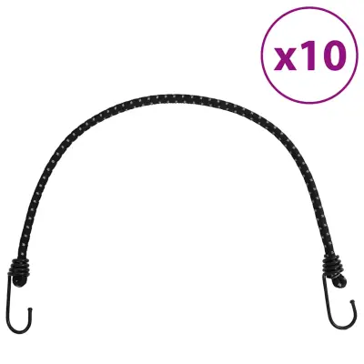 vidaXL Bungee vrv z odsevnimi trakovi in kavlji 10 kosov 59 cm