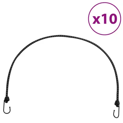 vidaXL Bungee vrv z odsevnimi trakovi in kavlji 10 kosov 100 cm
