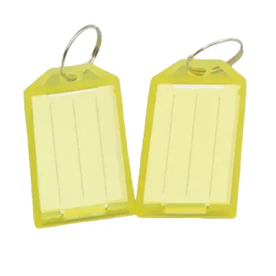 Transparentne plastične oznake za ključe na preklop (50 kosov) Yellow