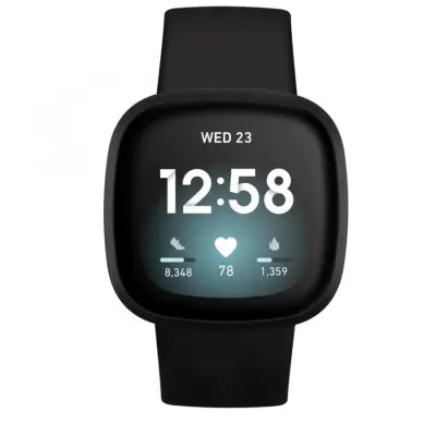 Pas za uro za Fitbit Versa4/Fitbit Versa3/Fitbit Sense/Fitbit Sense2 Black M