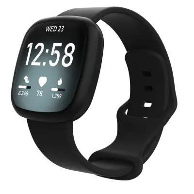 Pas za uro za Fitbit Versa4/Fitbit Versa3/Fitbit Sense/Fitbit Sense2 Black S