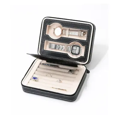 Škatla za shranjevanje ročne ure in nakita z dvojnim predelkom