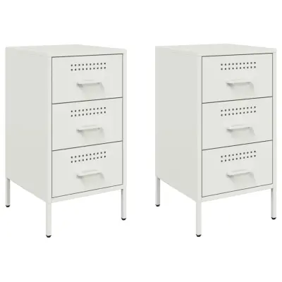 vidaXL Nočna omarica 2 kosa bela 36x39x68 cm jeklo