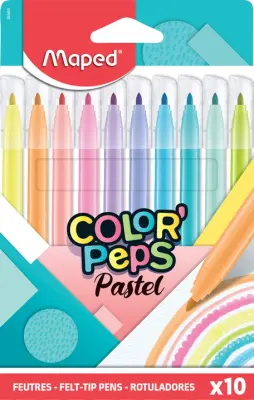 Maped vlaknena pisala COLOR, PEPS Pastel, kartonska škatla za 10 kom