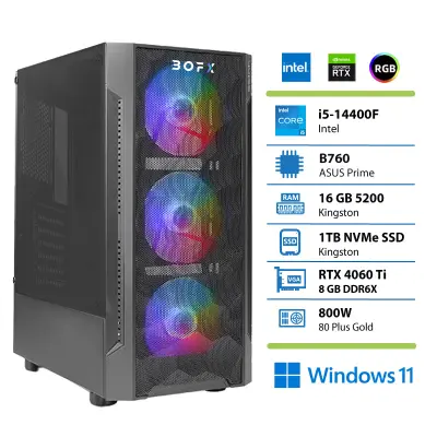 BOFX Leonis 4 i5-14400F 16GB/1TB/RTX4060TI/W11H namizni računalnik