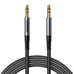 Joyroom SY-A09 AUX kabel, 3,5 mm mini jack do 3,5 mm mini jack, pleten, 1,2 m (črn)