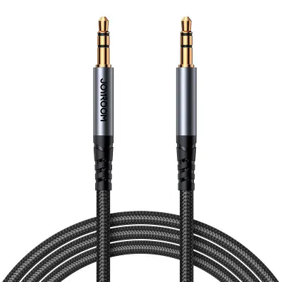 Joyroom SY-A09 AUX kabel, 3,5 mm mini jack do 3,5 mm mini jack, pleten, 1,2 m (črn)