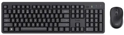 TRUST Ody II Silent (črna) brezžična tipkovnica in miška
