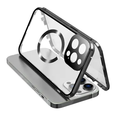 Dvostranski ovitek HD za telefon z zaponko in zaščito za leče, združljiv z iPhone Black  iPhone 13 Pro