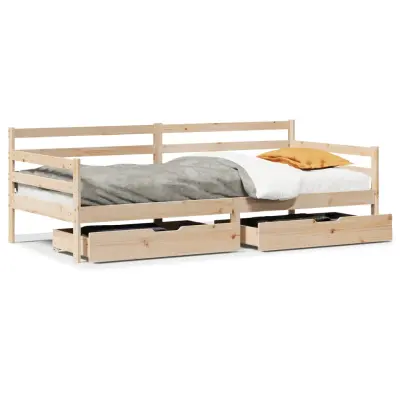 vidaXL Dnevna postelja s predali 90x200 cm trdna borovina