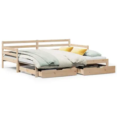 vidaXL Izvlečna dnevna postelja s predali brez vzmetnice 80x200 cm