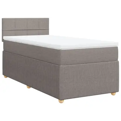 vidaXL Box spring postelja z vzmetnico taupe 80x200 cm blago
