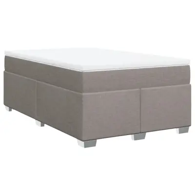 vidaXL Box spring postelja z vzmetnico taupe 120x190 cm blago