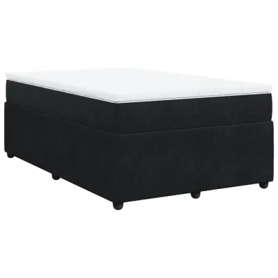 vidaXL Box spring postelja z vzmetnico črna 120x190 cm žamet