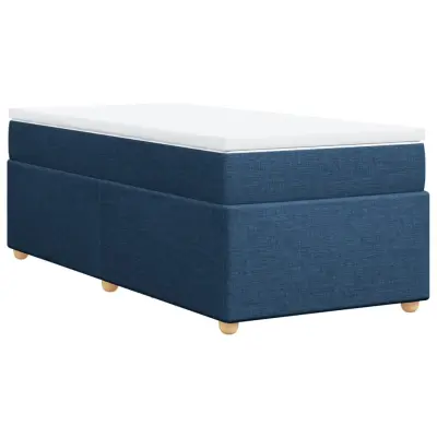 vidaXL Box spring postelja z vzmetnico modra 80x200 cm blago