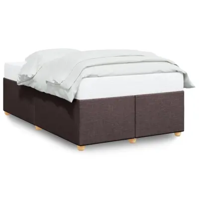 vidaXL Posteljni okvir brez vzmetnice temno rjava 120x190 cm blago