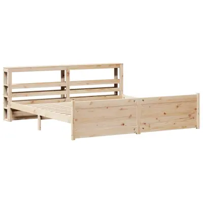 vidaXL Posteljni okvir z vzglavjem 180x200 cm borovina