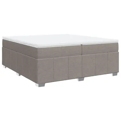 vidaXL Box spring postelja z vzmetnico taupe 200x200 cm blago