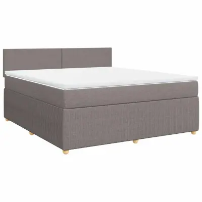 vidaXL Box spring postelja z vzmetnico taupe 180x200 cm blago