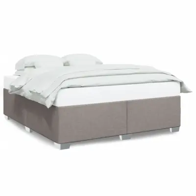 vidaXL Posteljni okvir brez vzmetnice taupe 200x200 cm blago
