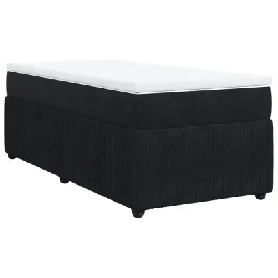vidaXL Box spring postelja z vzmetnico črna 80x200 cm žamet