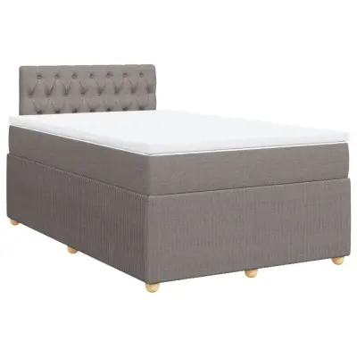 vidaXL Box spring postelja z vzmetnico taupe 120x190 cm blago