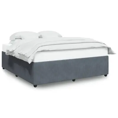vidaXL Posteljni okvir brez vzmetnice temno siv 180x200 cm žamet