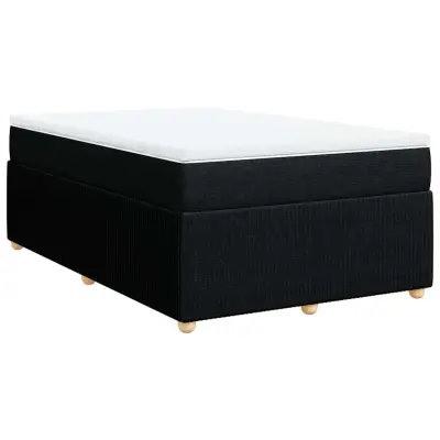 vidaXL Box spring postelja z vzmetnico črna 120x190 cm blago