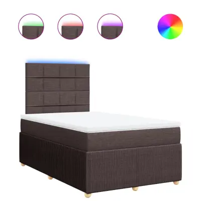 vidaXL Box spring postelja z vzmetnico temno rjav 120x200 cm blago
