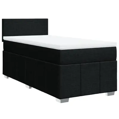 vidaXL Box spring postelja z vzmetnico črn 90x190 cm blago