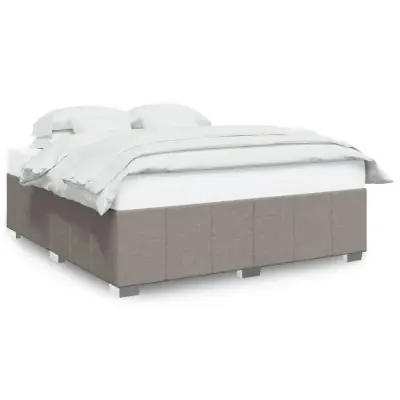 vidaXL Posteljni okvir brez vzmetnice taupe 200x200 cm blago