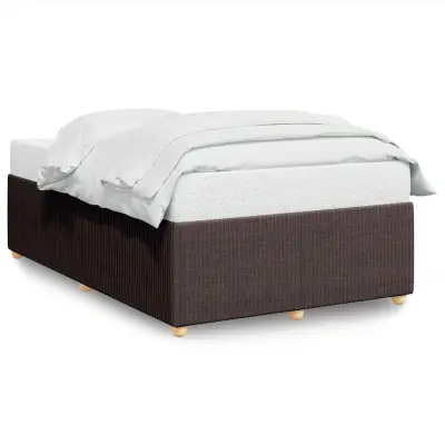 vidaXL Posteljni okvir brez vzmetnice temno rjav 120x200 cm blago