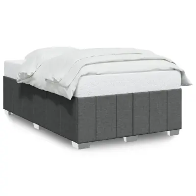 vidaXL Posteljni okvir brez vzmetnice temno siva 120x190 cm blago