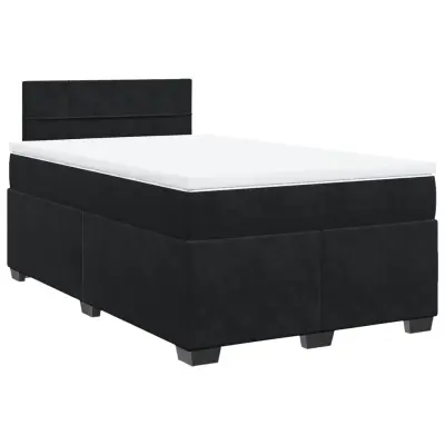 vidaXL Box spring postelja z vzmetnico črna 120x200 cm žamet