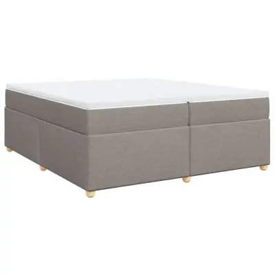 vidaXL Box spring postelja z vzmetnico taupe 200x200 cm blago