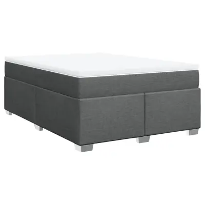 vidaXL Box spring posteljni z vzmetnico temno siv 140x190 cm blago