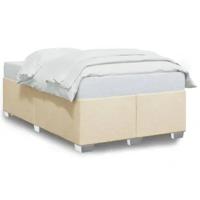 vidaXL Posteljni okvir brez vzmetnice krem 120x190 cm blago