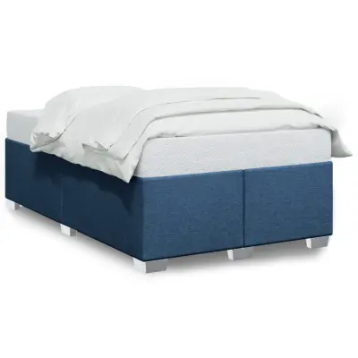 vidaXL Posteljni okvir brez vzmetnice moder 120x190 cm blago