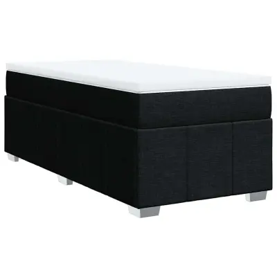 vidaXL Box spring postelja z vzmetnico črna 100x200 cm blago