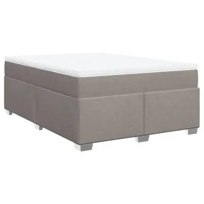 vidaXL Box spring postelja z vzmetnico taupe 140x190 cm blago