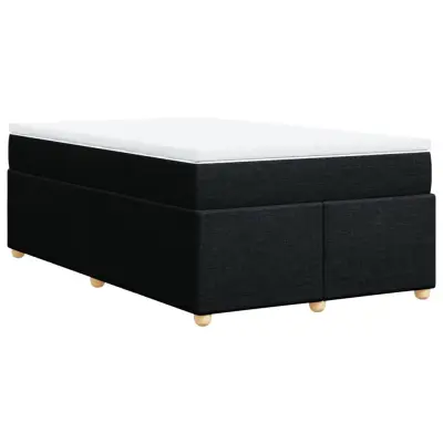 vidaXL Box spring postelja z vzmetnico črna 120x190 cm blago