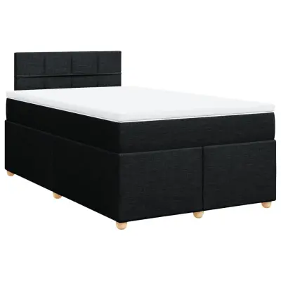vidaXL Box spring postelja z vzmetnico črna 120x190 cm blago
