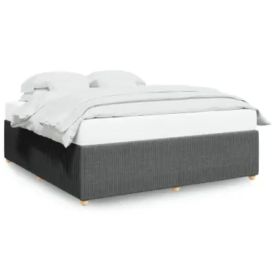 vidaXL Posteljni okvir brez vzmetnice temno siv 200x200 cm blago