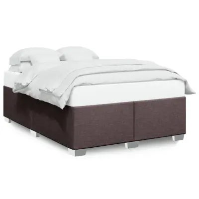 vidaXL Posteljni okvir brez vzmetnice temno rjav 160x200 cm blago