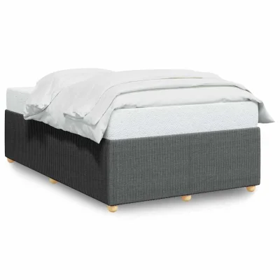 vidaXL Posteljni okvir brez vzmetnice temno siva 120x190 cm blago