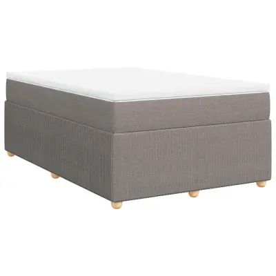 vidaXL Box spring postelja z vzmetnico taupe 120x190 cm blago