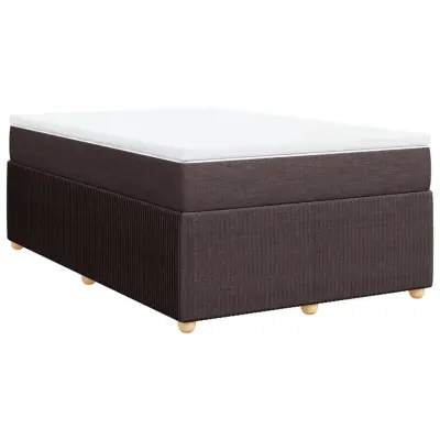 vidaXL Box spring postelja z vzmetnico temno rjav 120x200 cm blago