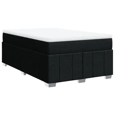 vidaXL Box spring postelja z vzmetnico črna 120x190 cm blago