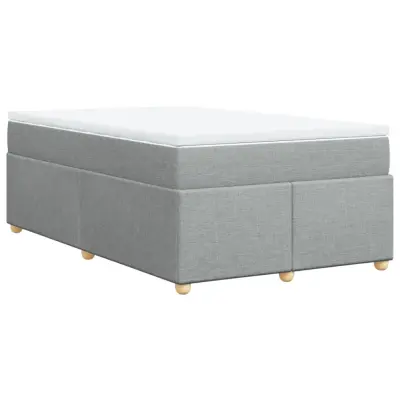 vidaXL Boxspring postelja z vzmetnico svetlo siva 120x190 cm blago